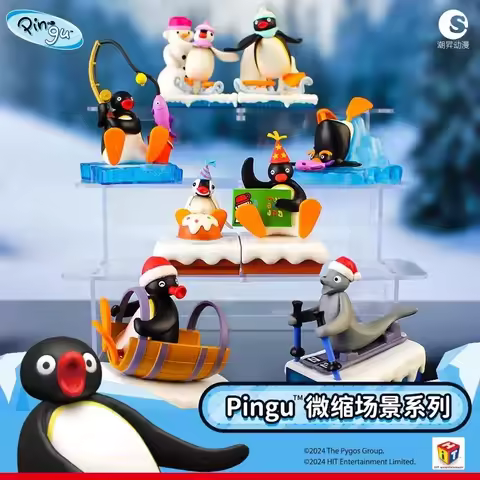 Original Pingu Penguin Family Twisted Egg Complete Series Blind Box Trendy Toys Cartoon Fun Mystery 