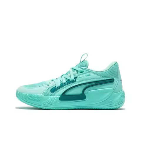 PUMA Court Rider 1.0 Slip Resistant Abrasion Resistant Low top Basketball Shoes Men's Blue Green 378