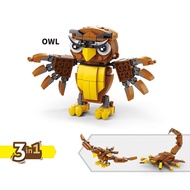 Block Animal 3 in 1 Transform Karakter Hewan / Fitur 4 in 1 Susun-Owl