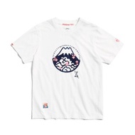 江戶勝 日系 富士山櫻花LOGO短袖T恤-男裝 (米白色) #上衣
