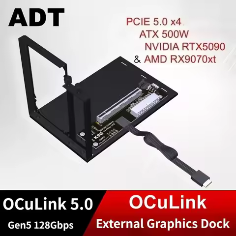 Upgraded PCIe 5.0 X4 128Gbps OCuLink Laptop External Graphics Card GPU Dock Notebook GEN5 SFF-8611 O