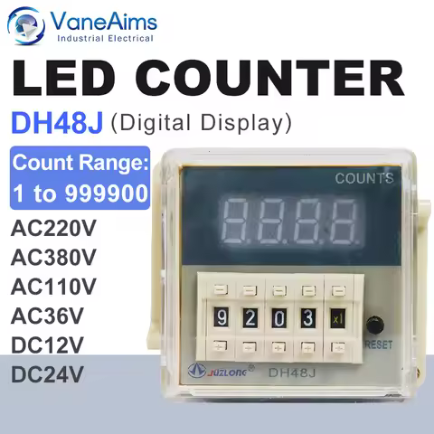 DH48J Counter Relay AC220V 380v 8 pin DC12V 24V DH48J-8 Contact Electronic Digital Display Count Acy