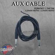 AUX CABLE 6.35MM MONO - 6.35MM MONO JQB6565  1.5M/3M
