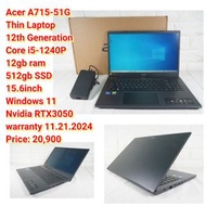 Acer A715-51GThin Laptop12th Generation