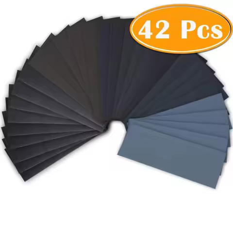 42Pc Wet Dry Sandpaper 120 To 3000 Grit Assortment Abrasive Paper Sheets For Automotive Sanding Wood