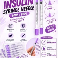 Insulin Syringe Needle 6mm Purple Needle U-100 Insulin 1ml 100 Units