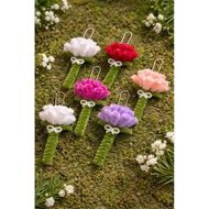 SWL Fuzzy wire Flower Bouquet Bag Keychain