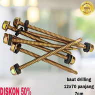150pcs baut drilling 7cm Self Drilling Screw 12 x 70 isi 150pcs panjang 7cm Baut Roofing SELF DRILLI