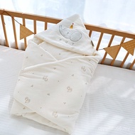 Cotton Class a Swaddling with Hat Windproof Blanket Newborn Blanket Cartoon Outing Blanket Printed B
