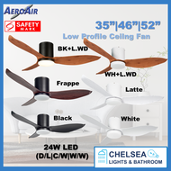 Aeroair AA335 DC Ceiling fan low profile led light 24w and remote Great Speed Long Lasting Low Profile 25cm(+/-)