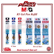 M&G R3 Refill 0.5mm / R5 refill 0.7mm / G-5i Refill / G-7i Refill / Gel Pen Refill (1Box=20pcs)