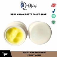 ECER PROMO MALAM KLINIK FORTE QGLOW Q GLOW SKINCARE BUAT WAJAH CERAH GLOWING DARI FLEK HITAM JERAWAT