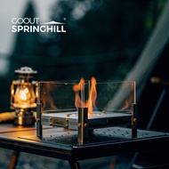 Gooutspringhill Qingluan Dual-Fuel Tabletop Fire Pit - Alcohol & Gel Fuel Portable Fireplace