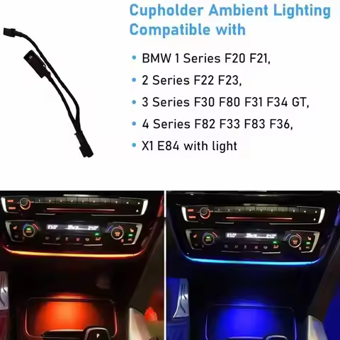 LED cup holder hole AC&Radio Trim Surround Ambient Lighting For BMW 3 4 series F30 F31 F34 F32 F33 F