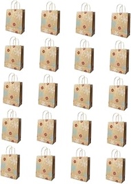 ABOOFAN 20pcs Christmas Kraft Paper Bag Assorted Gift Bags Candy Bags Bulk Brown Paper Gift Bags Christmas Gifts Wrapper Gift Packaging Bag Christmas Candy Bag Gift Kraft Paper Bags Medium