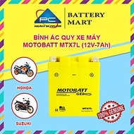 Ắc quy xe máy MOTOBATT MTX7L 12V - 7AH, dùng cho xe @, Dylan, Spacy, SH Ý, PS, Lead, Scooter 100, Piaggio