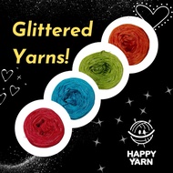 Happy Yarn Ph | Glittered Polyester Crochet Yarn 8ply