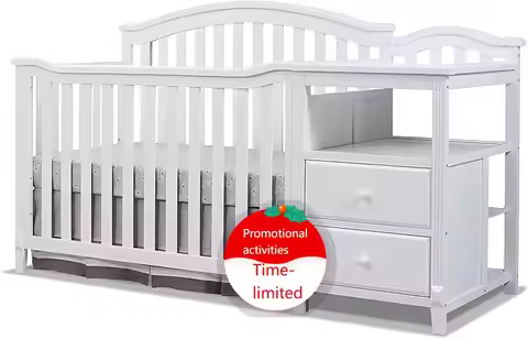 Time-limitedFurniture Berkley Crib and Changer with Slat Panel Back Classic -in- Convertible Diaper 