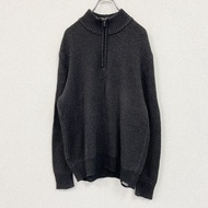 Eddie Bauer 半拉鍊針織毛衣，深棕色， XL 碼，古著。