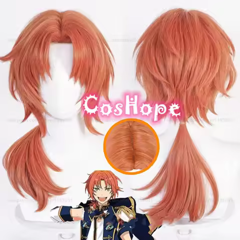 Tsukinaga Leo Cosplay Wig 60cm Long Brown Wig Cosplay Anime Cosplay Wigs Heat Resistant Synthetic Wi