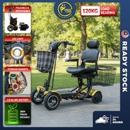 4-Wheel Electric Mobility Scooter Heavy Duty Foldable Electric Mobility Scooter With Detachable Seat