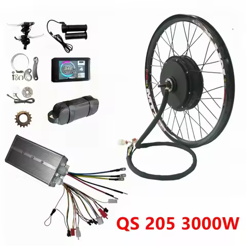 48V-72V NBpower/QS205 3000w 150mm Dropout Electric Bike Motor Wheel kit EBike Conversion Kit Sine Wa
