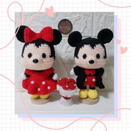 高17cm米奇米妮鈎織結婚公仔