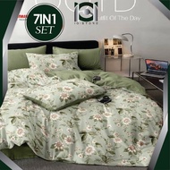 CADAR KARTUN 5D (7IN1) SET WITH COMFORTER 100% COTTON BEDSHEET QUEEN & KING PREMIUM QUALITY