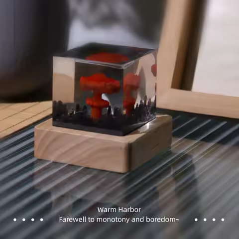 Nuclear Bomb Explosion Night Lamp Resin Nuclear Bomb Model Atmosphere Lamp USB Charging for Home Liv
