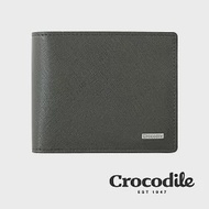 【Crocodile】Crocodile 鱷魚皮件 真皮短夾 Wind系列 11卡 中翻2窗格 男夾 0103-59021 黑色