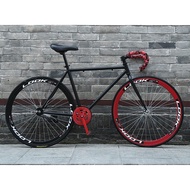 FIXEDGEAR จักรยานฟิกเกียร์ เสือหมอบ ล้อ 26 นิ้ว ขอบ 40 มิล เฟรมเหล็ก  ขนาดยาง 700 x 23 c