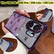 Casing Glitter Vivo V60 V 60 Pro V60 Lite 5G Vivo V50 Lite 5G Casing Soft Shockproof Clear Carton Ba