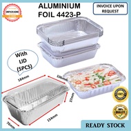 (Offer) ALUMINIUM FOIL TRAY WITH LID [RECTANGLE] - 5PCS 4423-P (RECTANGULAR)ALUMINIUM FOIL