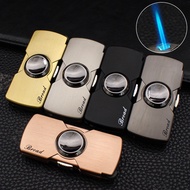 🔥Trending Fidget Spinner Jet Flame Lighter – Refillable Flint Windproof 🔥网红指尖陀螺创意充气打火机 防风直冲火焰砂轮点火减压
