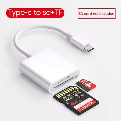 2 In 1 Type C OTG Card Reader SD TF Memory Card Adapter Plug & Play For iPhone 16 15 Pro Max iPad Sa