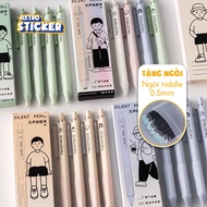 [GIVE] Box of 4 Taco Taco Pens 0.5mm Silent Pen Quick Dry Ink Cute Japanese Boy