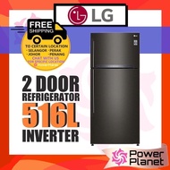 [FREE SHIPPING] LG Fridge 2 Door 516L GN-H602HXHC Inverter GNH602HXHC ( Black Steel ) Peti Sejuk / Ais 冰箱