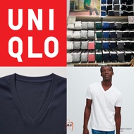 [100% ORIGINAL💯🛍️] UNIQLO DRY Colour V Neck Short Sleeve T-Shirt Unisex Baju Kosong Tshirt Lengan Pendek Lelaki
