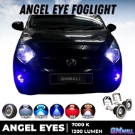 PERODUA AXIA ANGEL EYE LED LIGHT 2pcs Car Fog light Halo Ring Spotlight COB LED Sportlight mentol Lampu axia eagle eye