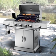 ✿Original✿WMESUNVilla Courtyard Barbecue Oven Outdoor Household Barbecue Grill Barbecue Table Dual-Use Gas Charcoal Stove Charcoal Grill Stove