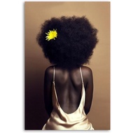 Black Beautiful African Canvas Art Poster and Wall Art Picture Print Modern Family Bedroom Decor Pos