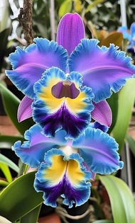 Tanaman hias bibit bunga anggrek dendrobium warna biru pink