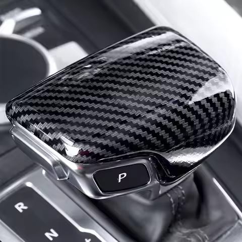 Carbon Fiber Pattern Car Gear Shift Head Decorative Modification Accessories for AUDI A3 A4L A5 A6L 
