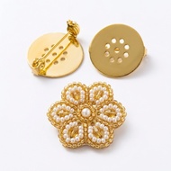 10pcs 17mm Brass Flat Round Brooch Disc Pin Blanks Bezel Trays for Badge DIY Jewelry Craft Making De