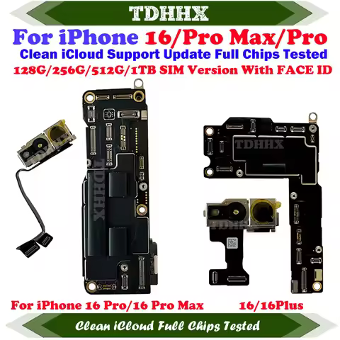 SIM Version Clean iCloud 1TB 512G 256GB For iPhone 16 pro Max 16Pllus Motherboard iOS Update Support