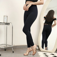 Legging Panjang Wanita High Waist Hitam Polos Tebal Premium Anti Jiplak Stretch All Size/Jumbo