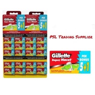 Gillette Super Nacet 5+1 Razor blade / Gillette Mata Pisau Buaya Super Nacet 5+1 (100% Original)