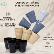 Combo of 10 Melamine plastic iced tea cups, size Ø8.6 x 9.2cm, 250ml, 4 colors - Quynh Chau