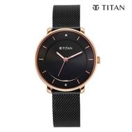 Titan Noir Black Dial Analog Metal Strap Watch for Women