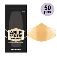ABLE ZIPLOC Zipper pack package 10pcs/30pcs/50pcs(beige) 3D Mask/ Beige Mask Made in korea
